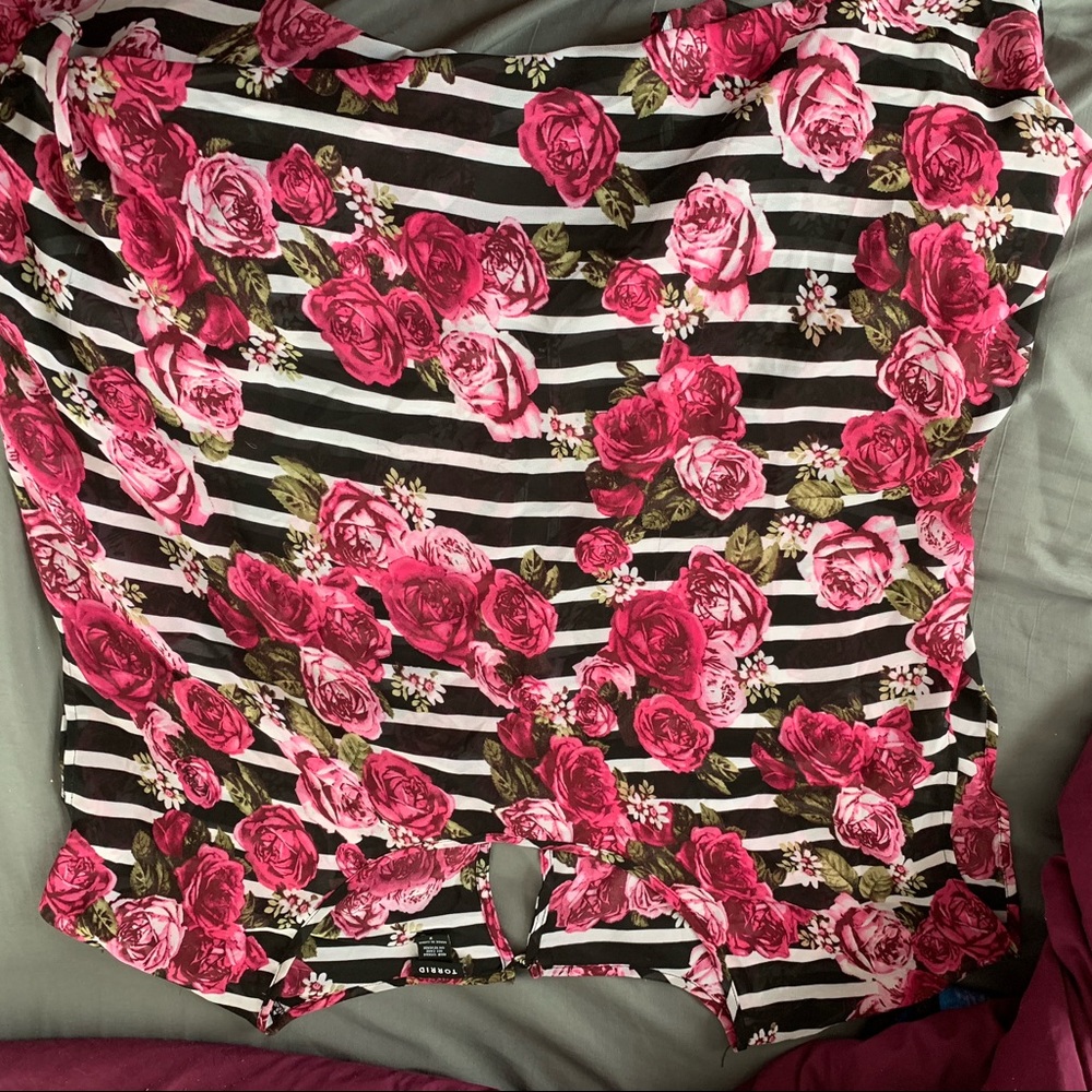 Flower see through shirt
